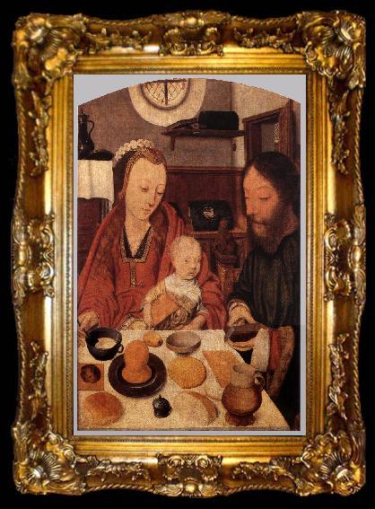 framed  MOSTAERT, Jan The Holy Family at Table ag, ta009-2